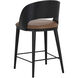 Dezirae 37 inch Black / Cognac Leather Counter Stool